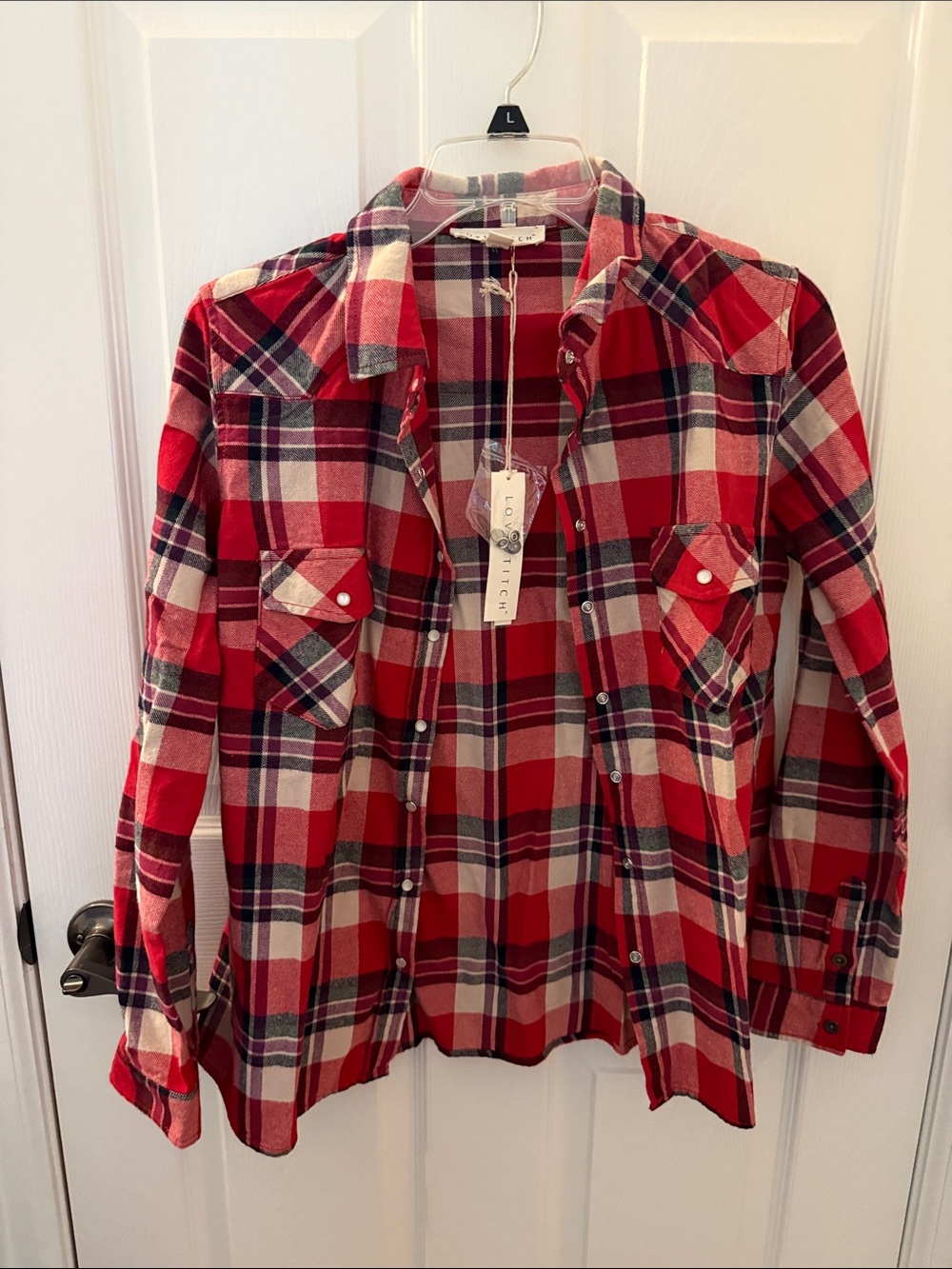 lovestitch Red Plaid Button-Down Shirt